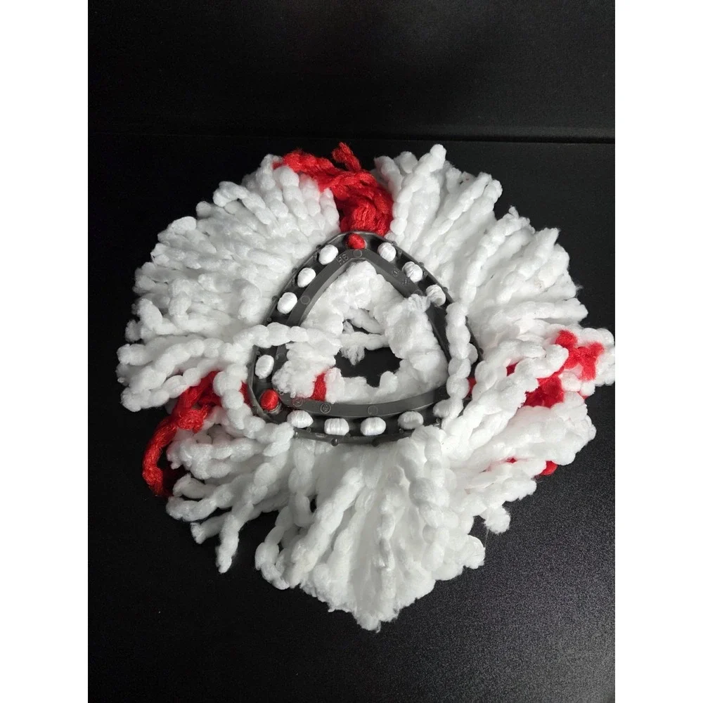 Microfiber Spin Mop Replacement Head Triangular Refill Red White Fits EasyWring